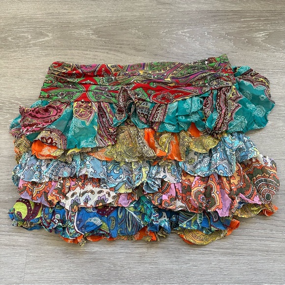 Zara Mini Ruffled Patchwork Skirt - Picture 8 of 11
